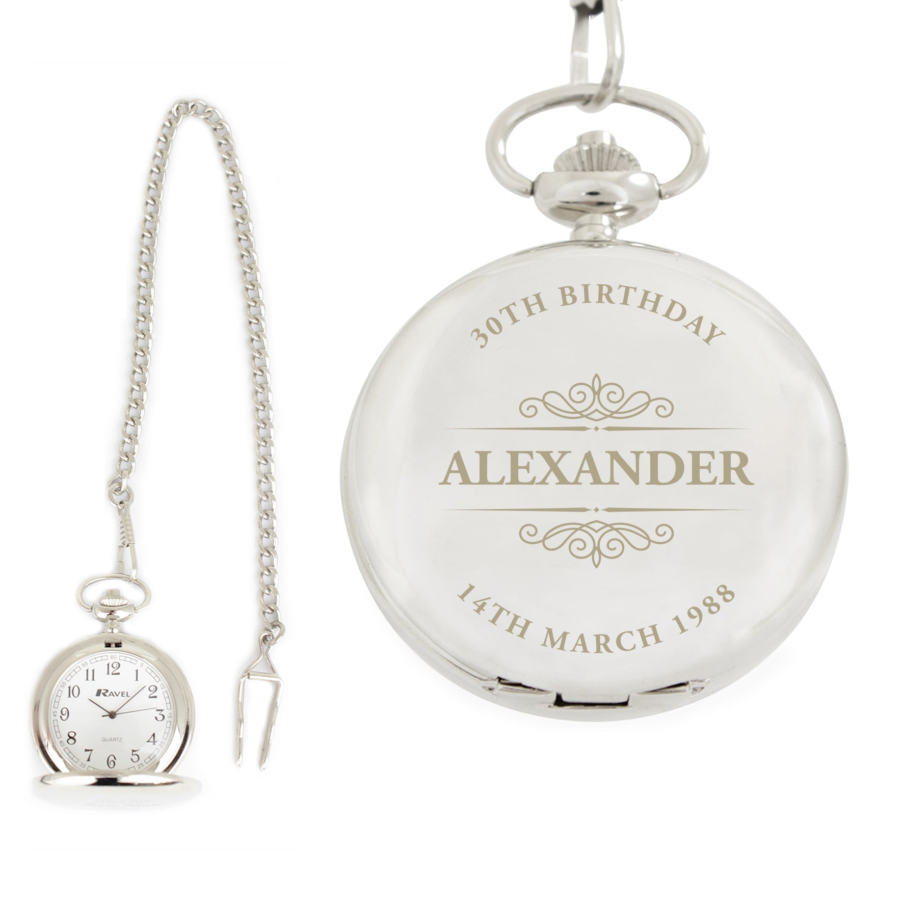 Personalised Classic Pocket Fob Watch | Inspired Creative Gifts | UK Supplier