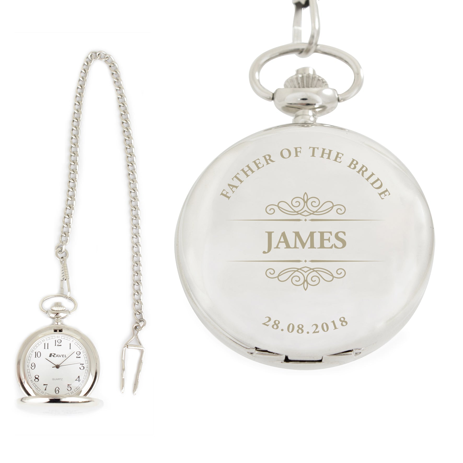 Personalised Classic Pocket Fob Watch | Inspired Creative Gifts | UK Supplier