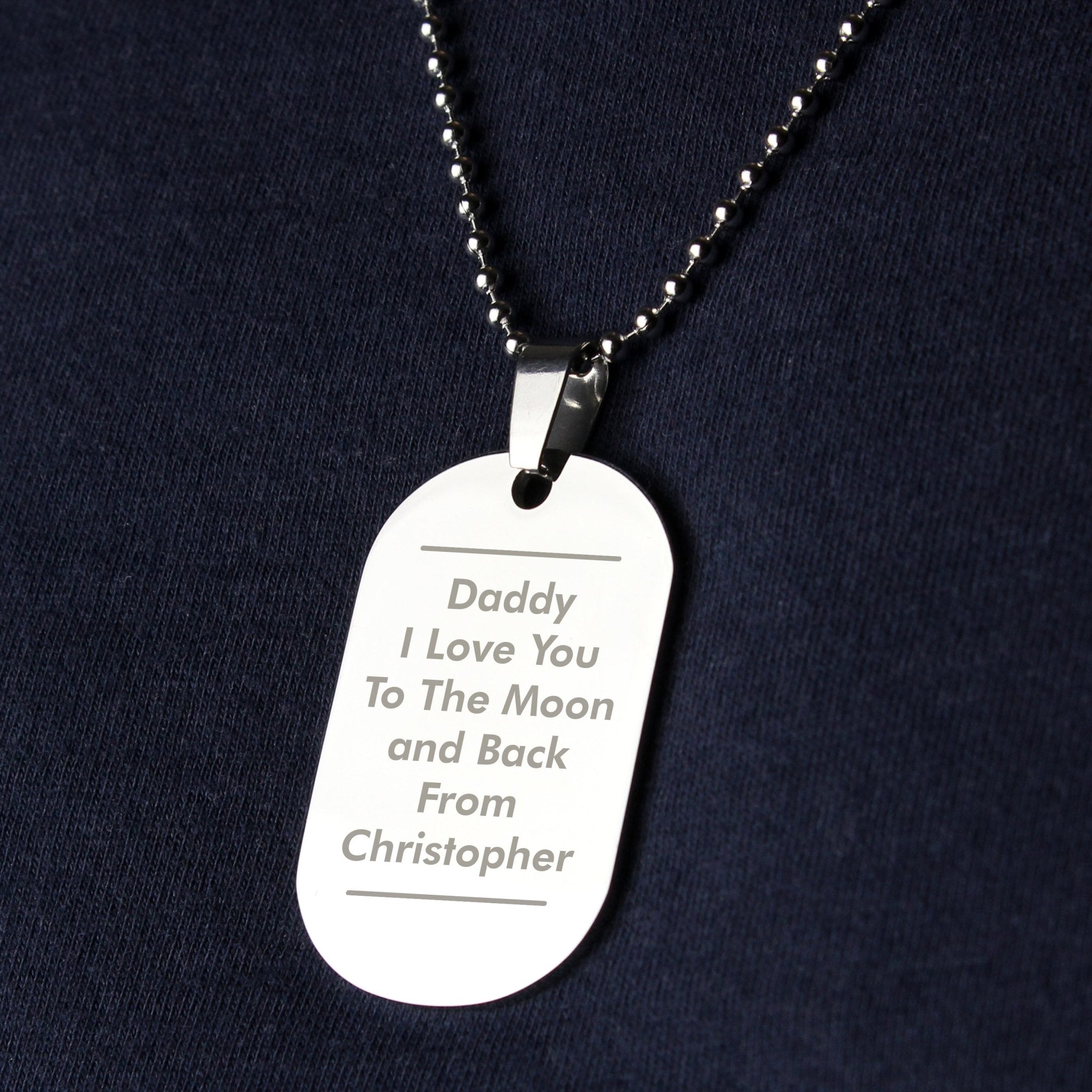 Personalised Classic Stainless Steel Dog Tag Necklace | Inspired Creative Gifts | UK Supplier