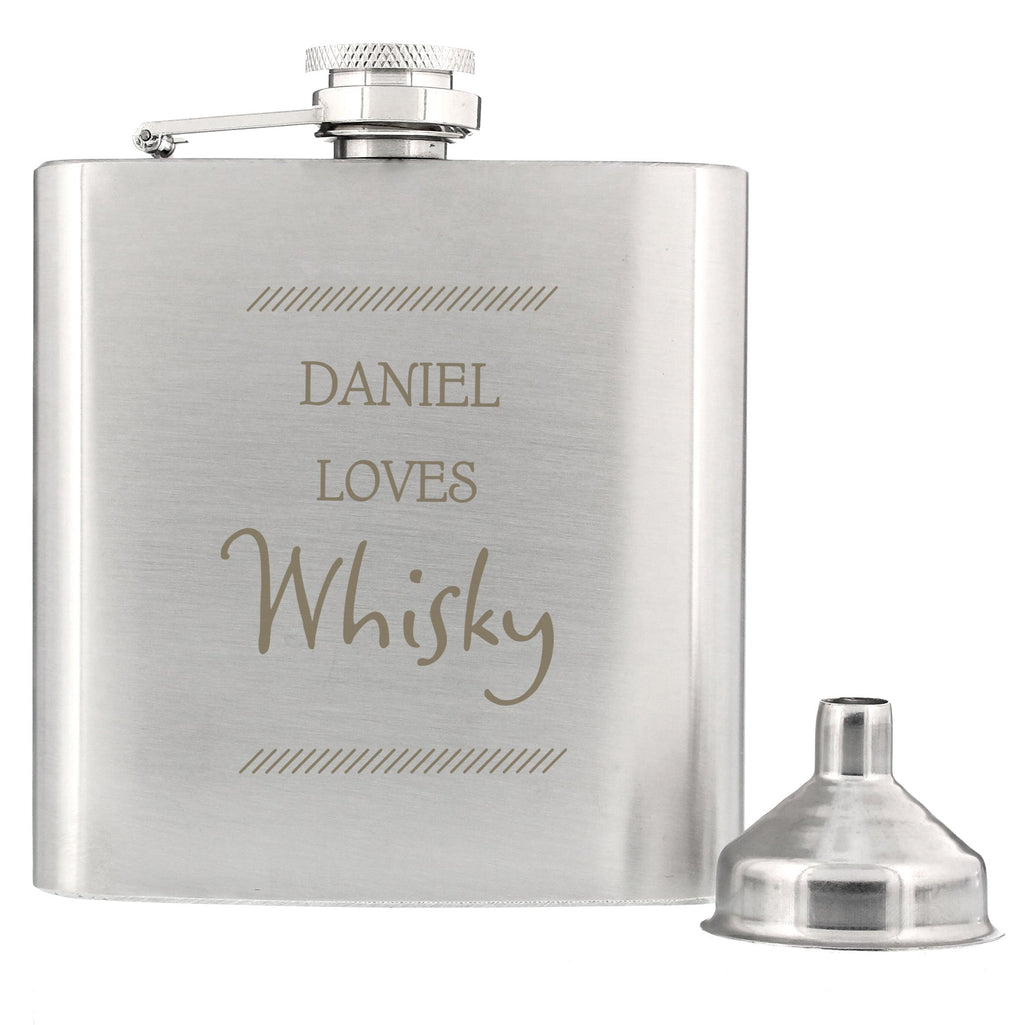 Personalised Classic Stainless Steel Hip Flask | Inspired Creative Gifts | UK Supplier