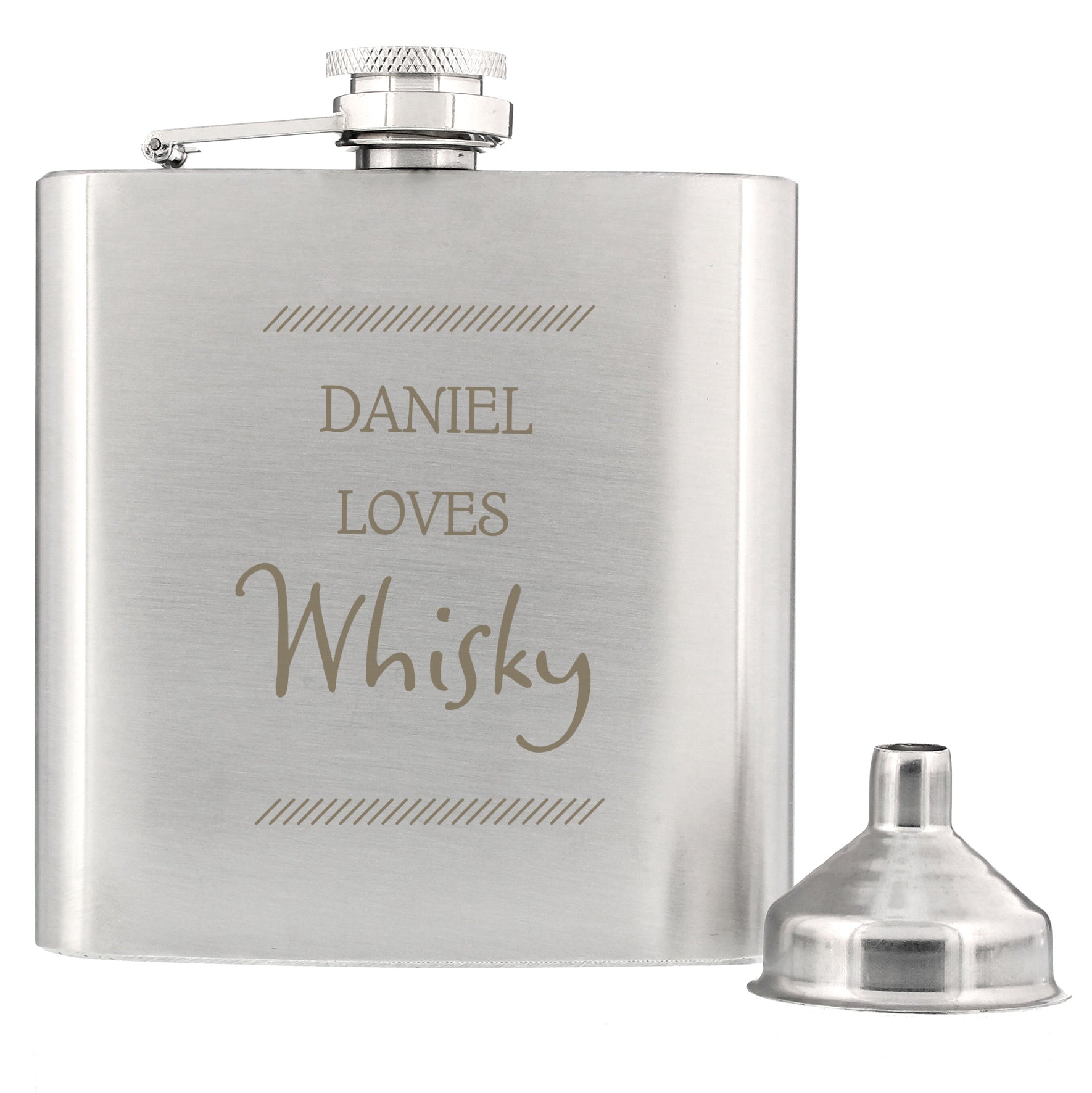 Personalised Classic Stainless Steel Hip Flask | Inspired Creative Gifts | UK Supplier