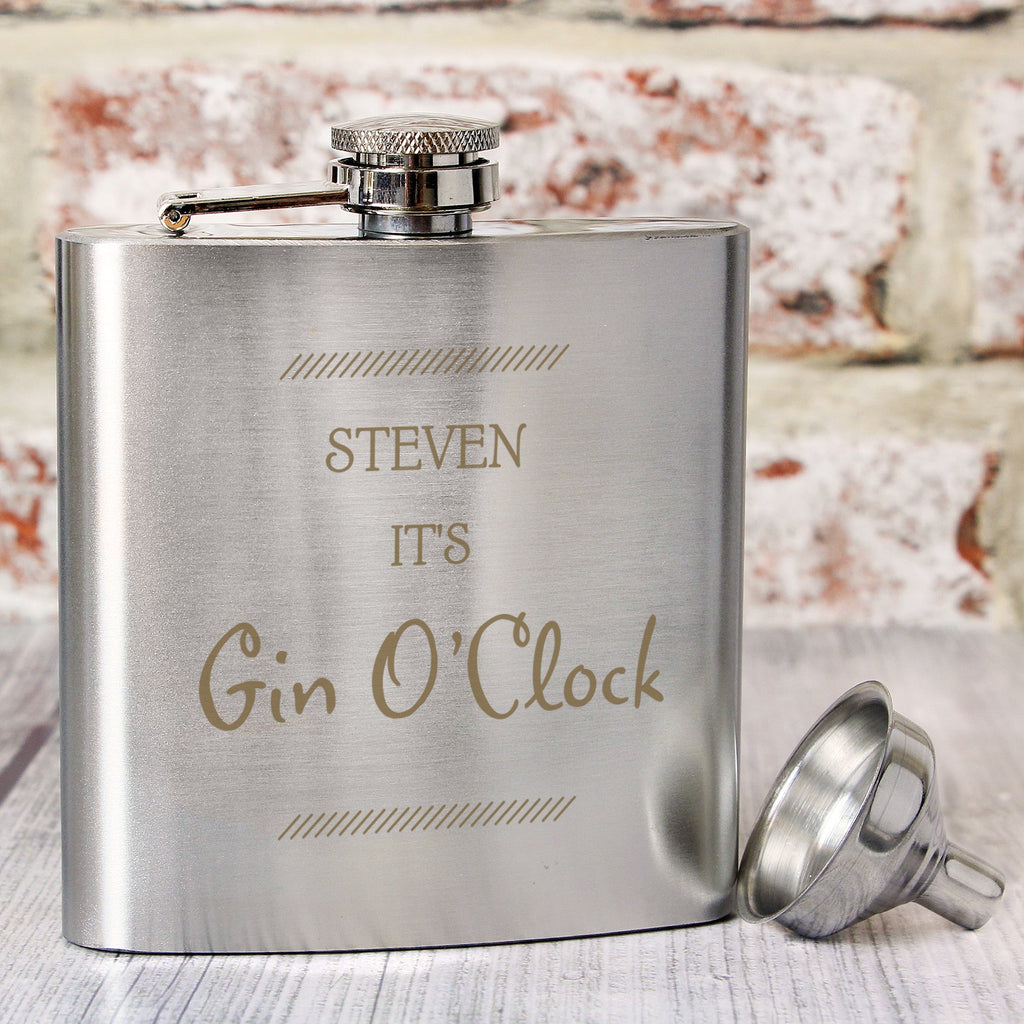 Personalised Classic Stainless Steel Hip Flask | Inspired Creative Gifts | UK Supplier