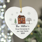 Personalised Cosy Christmas Ceramic Heart Decoration | Inspired Creative Gifts | UK Supplier