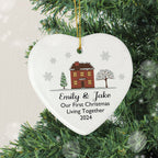 Personalised Cosy Christmas Ceramic Heart Decoration | Inspired Creative Gifts | UK Supplier
