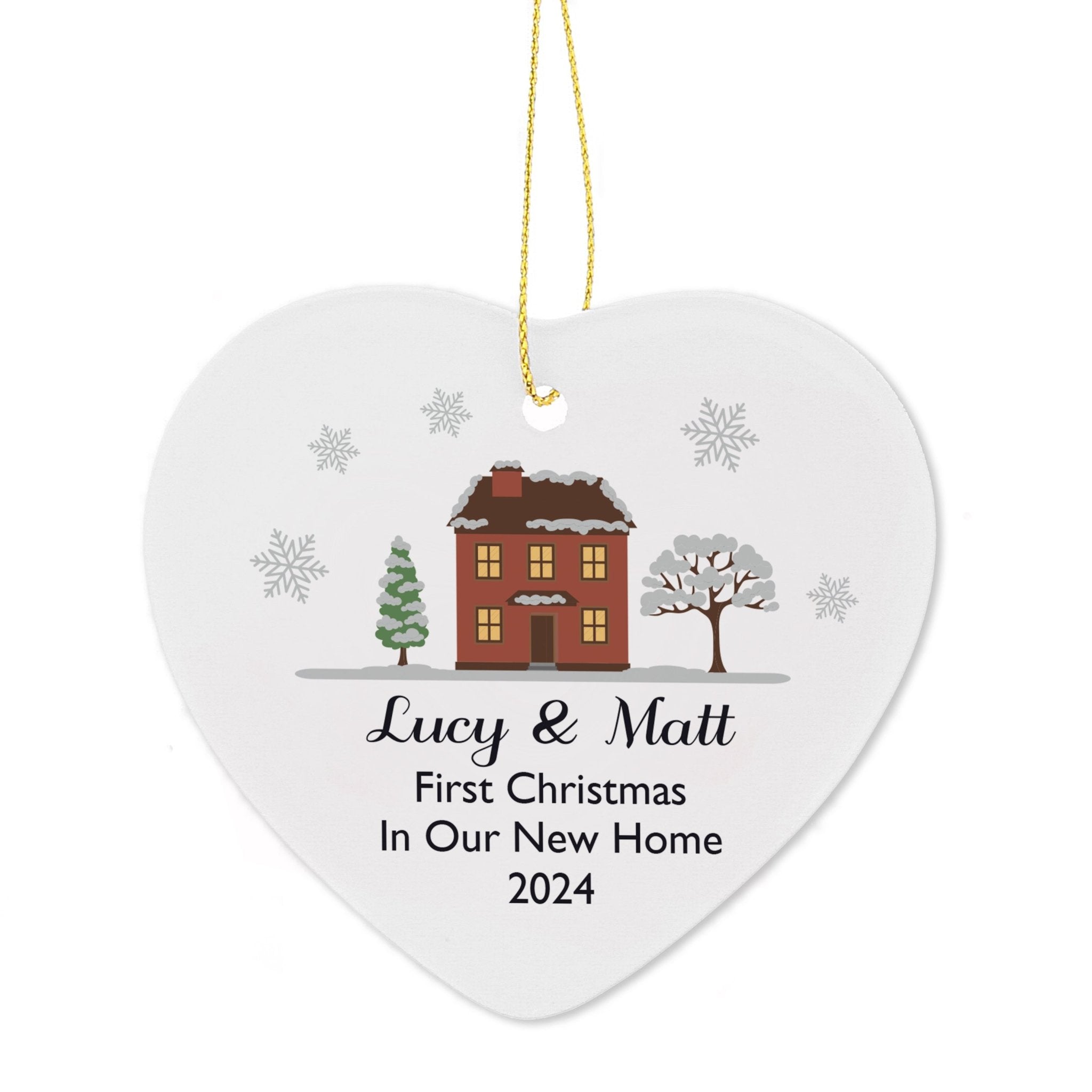 Personalised Cosy Christmas Ceramic Heart Decoration | Inspired Creative Gifts | UK Supplier