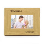 Personalised Couples 6x4 Oak Finish Photo Frame | Bespoke Picture Frame | Great for Valentines Day, Birthday or Weddings | Inspired Creative Gifts | UK Supplier