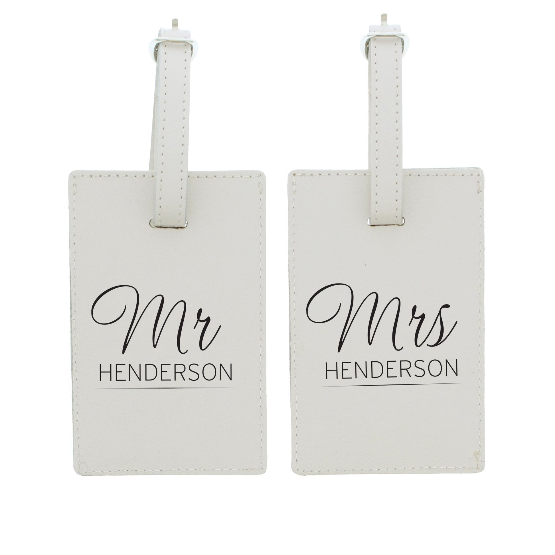 Personalised Couples Classic Cream Luggage Tags | Inspired Creative Gifts | UK Supplier