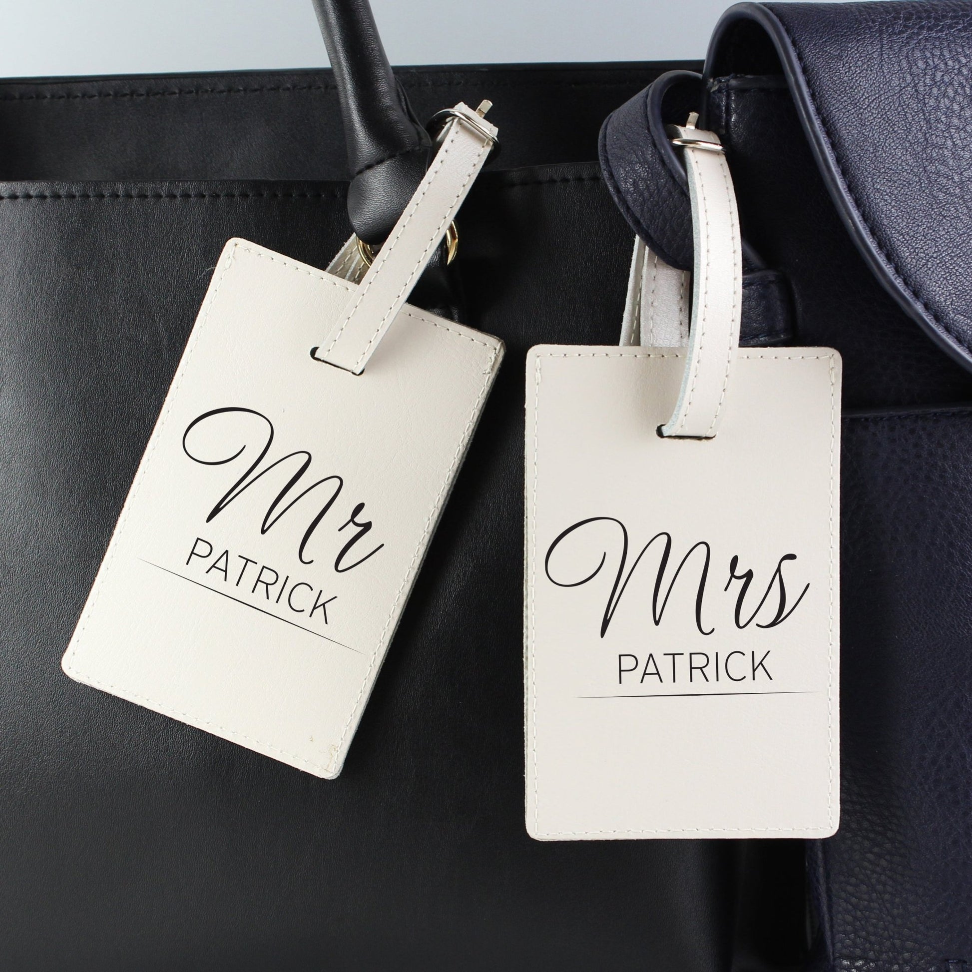 Personalised Couples Classic Cream Luggage Tags | Inspired Creative Gifts | UK Supplier
