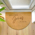 Personalised Couples Half Moon Indoor Doormat | Inspired Creative Gifts | UK Supplier