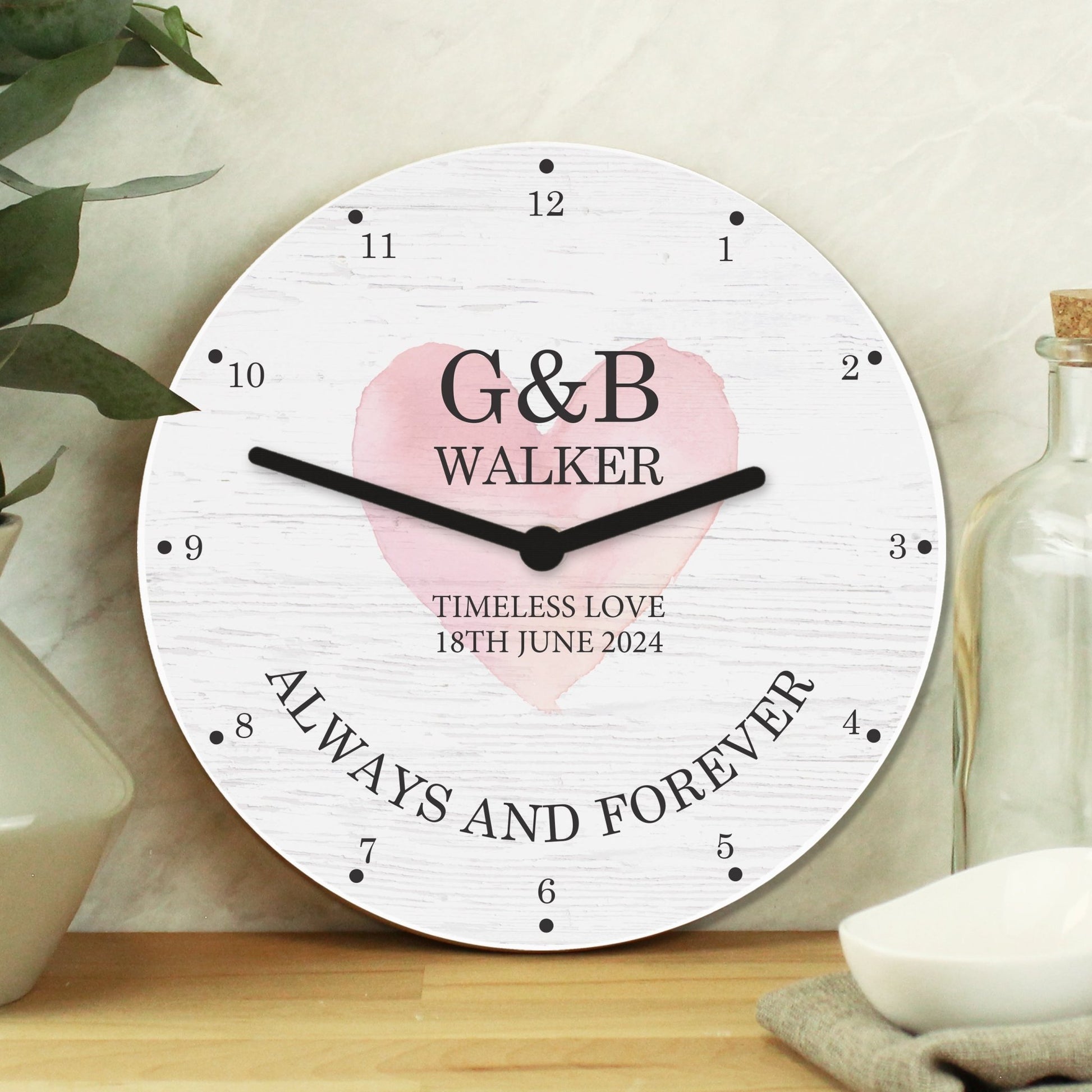 Personalised Couples Wooden Clock | Inspired Creative Gifts | UK Supplier