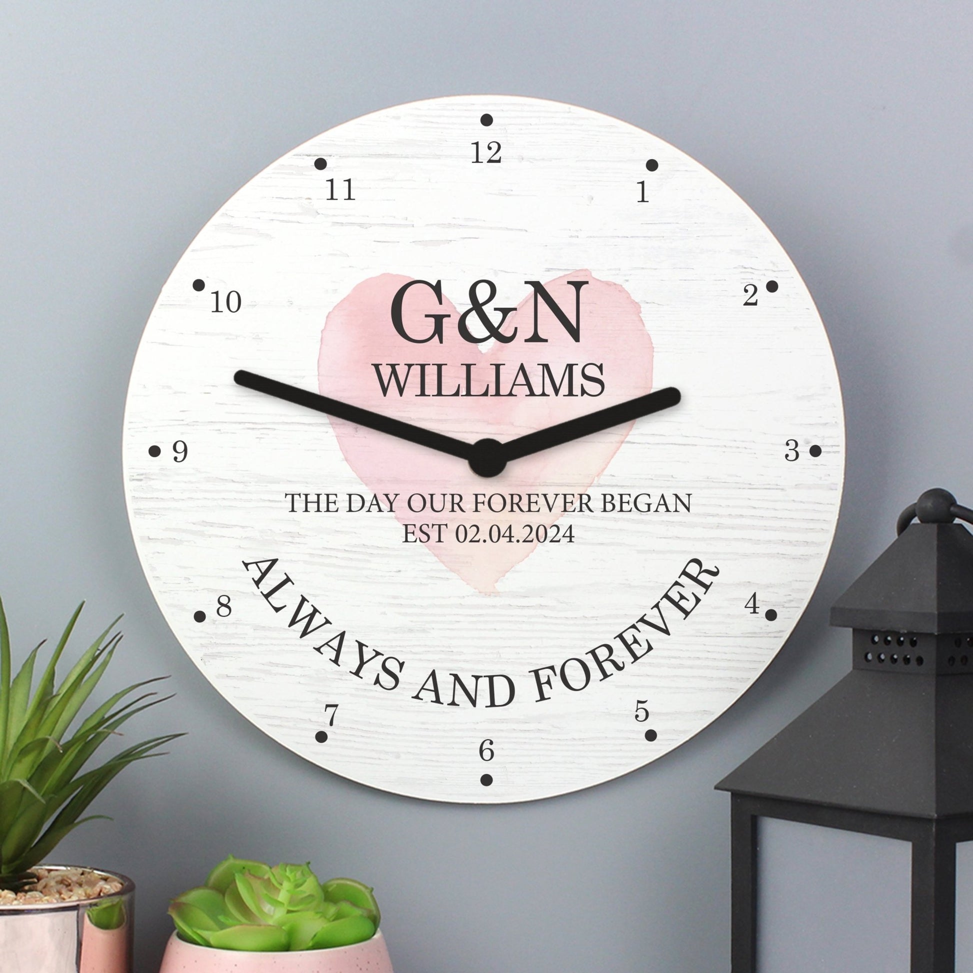 Personalised Couples Wooden Clock | Inspired Creative Gifts | UK Supplier
