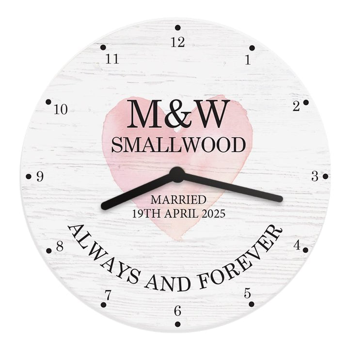 Personalised Couples Wooden Clock | Inspired Creative Gifts | UK Supplier