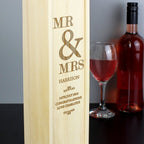 Personalised Couples Wooden Wine Bottle Box | Inspired Creative Gifts | UK Supplier
