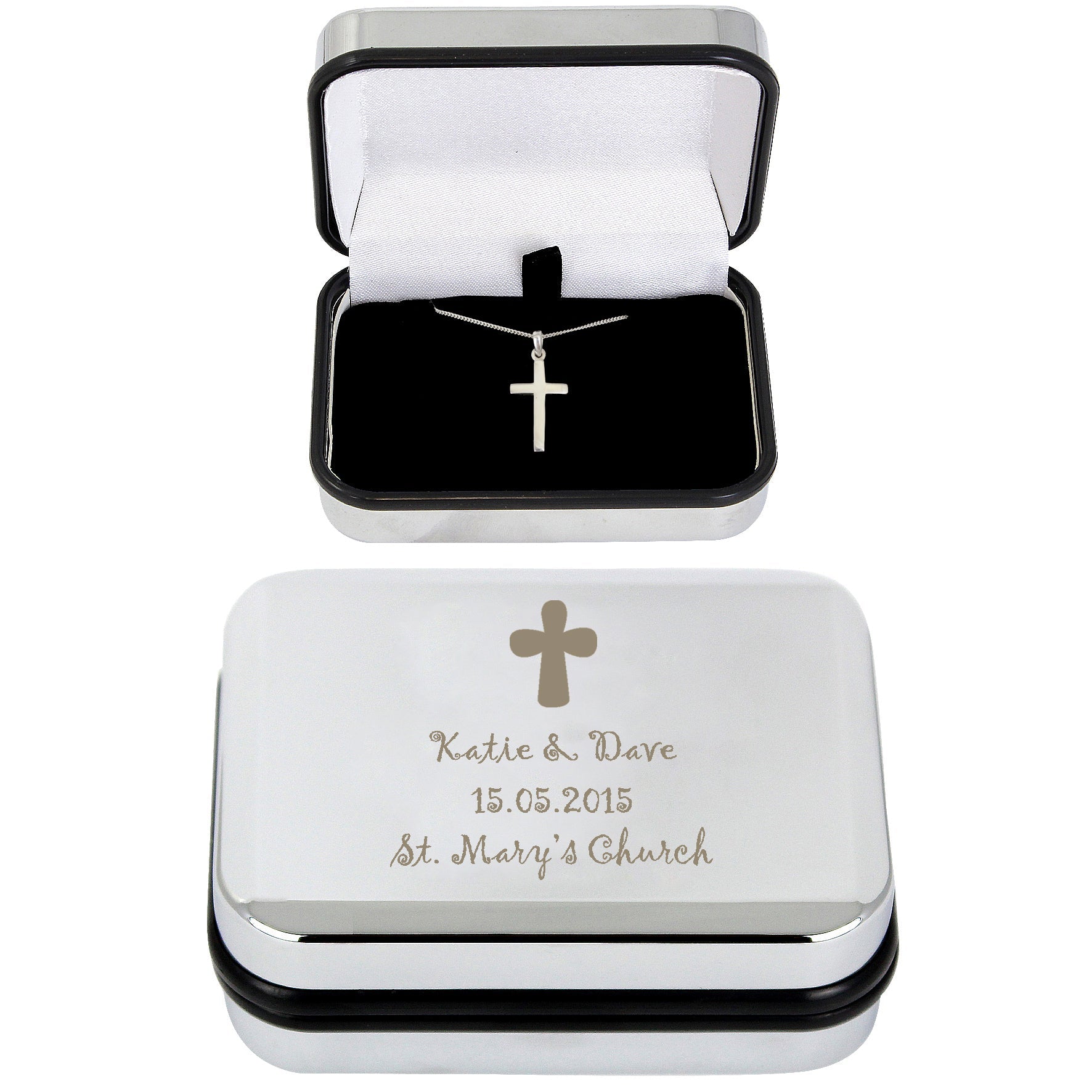 Personalised Cross Necklace and Box | Inspired Creative Gifts | UK Supplier