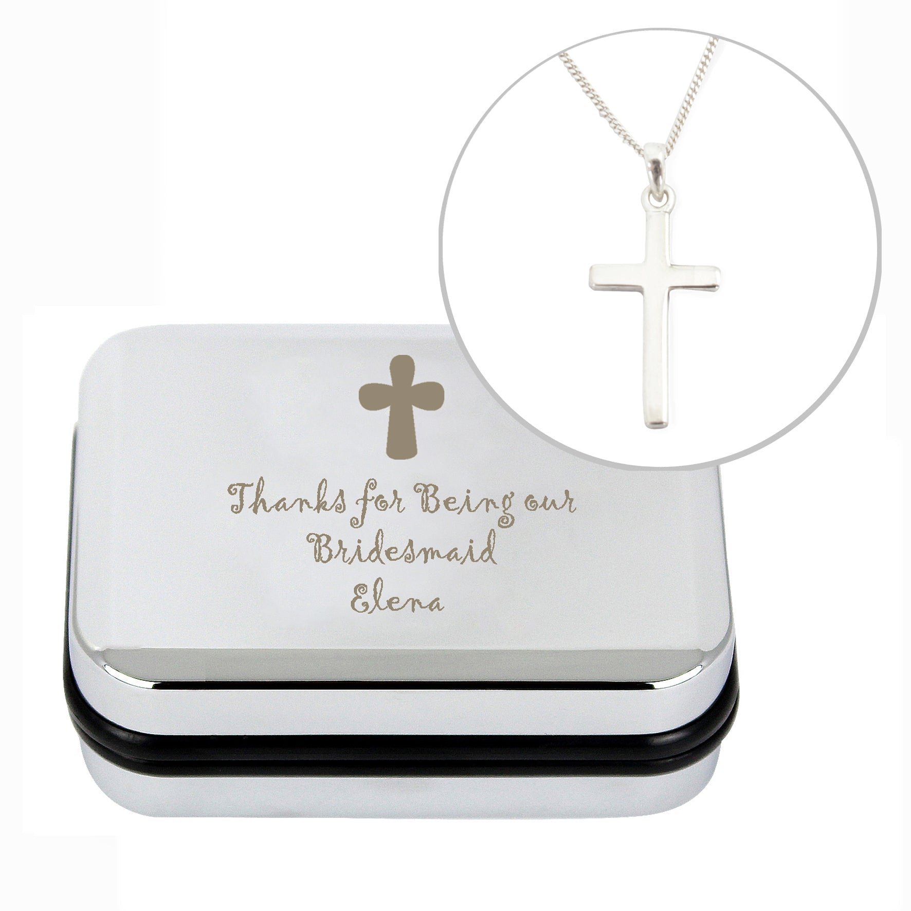Personalised Cross Necklace and Box | Inspired Creative Gifts | UK Supplier