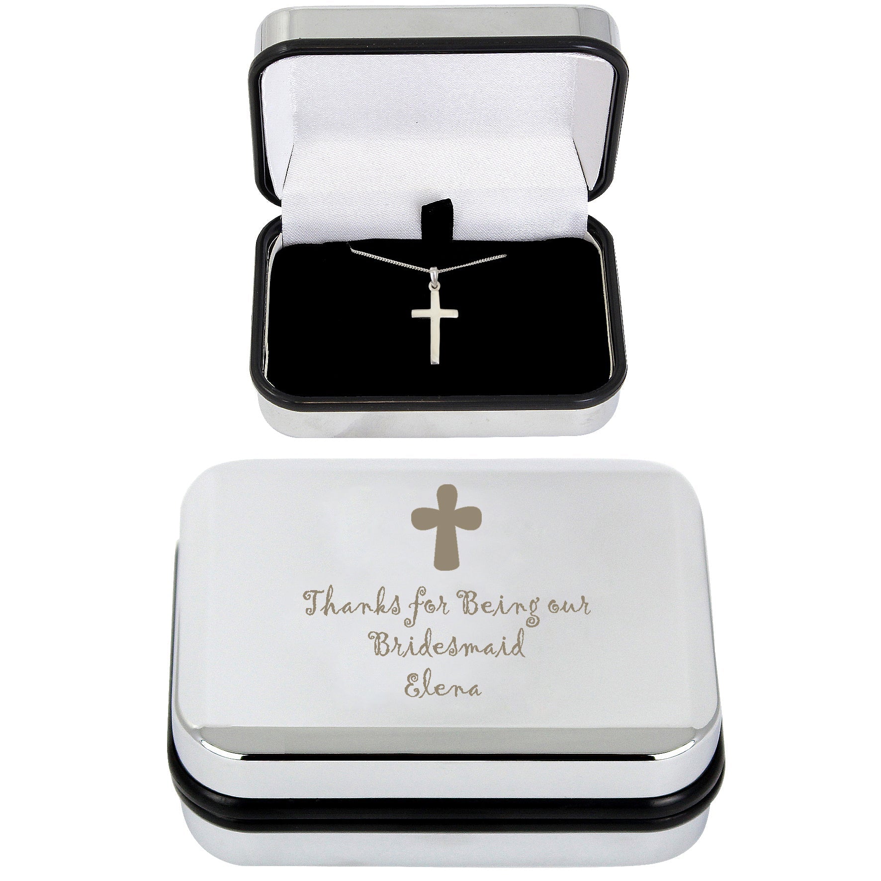 Personalised Cross Necklace and Box | Inspired Creative Gifts | UK Supplier