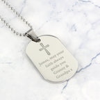 Personalised Cross Stainless Steel Dog Tag Necklace | Inspired Creative Gifts | UK Supplier