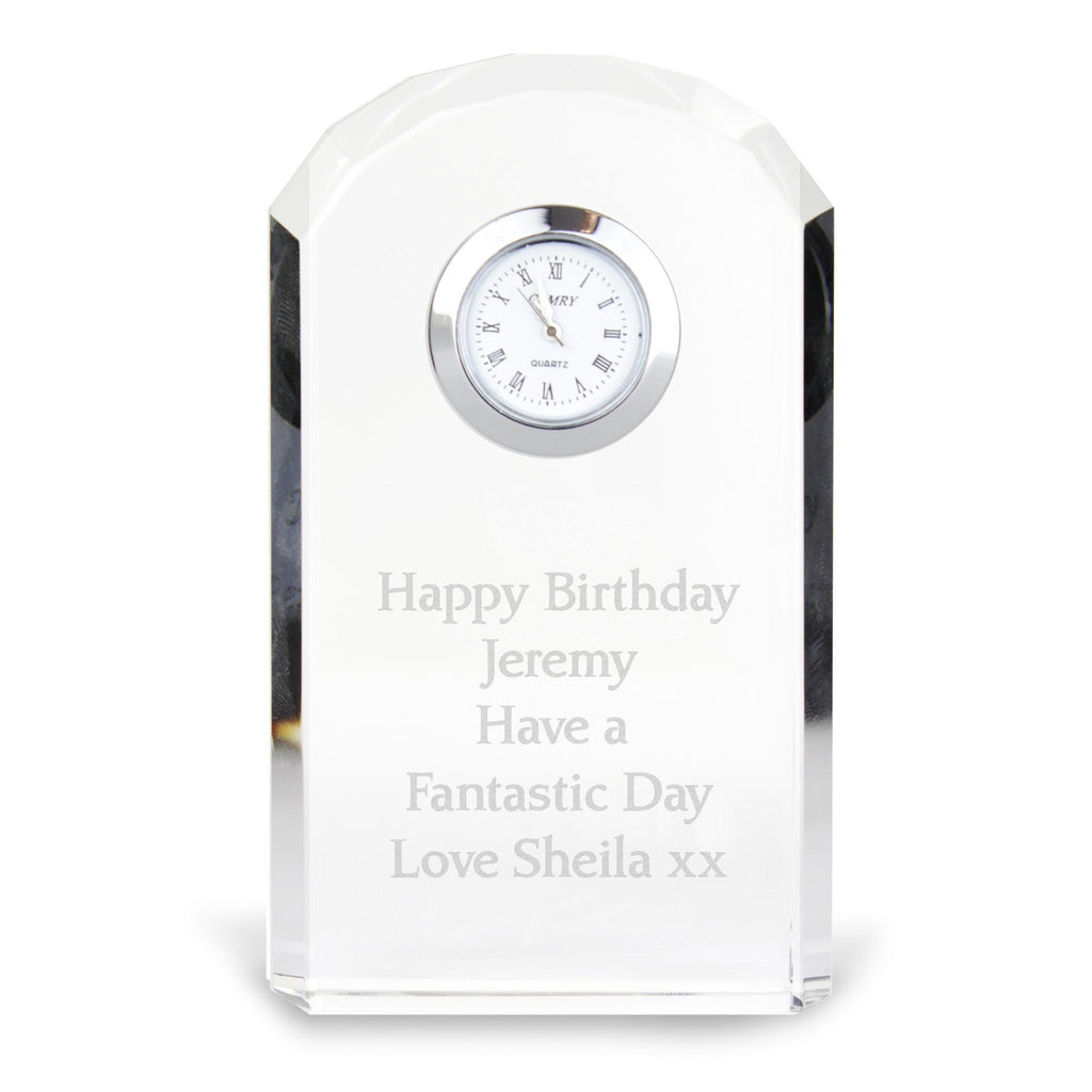 Personalised Crystal Clock | Inspired Creative Gifts | UK Supplier