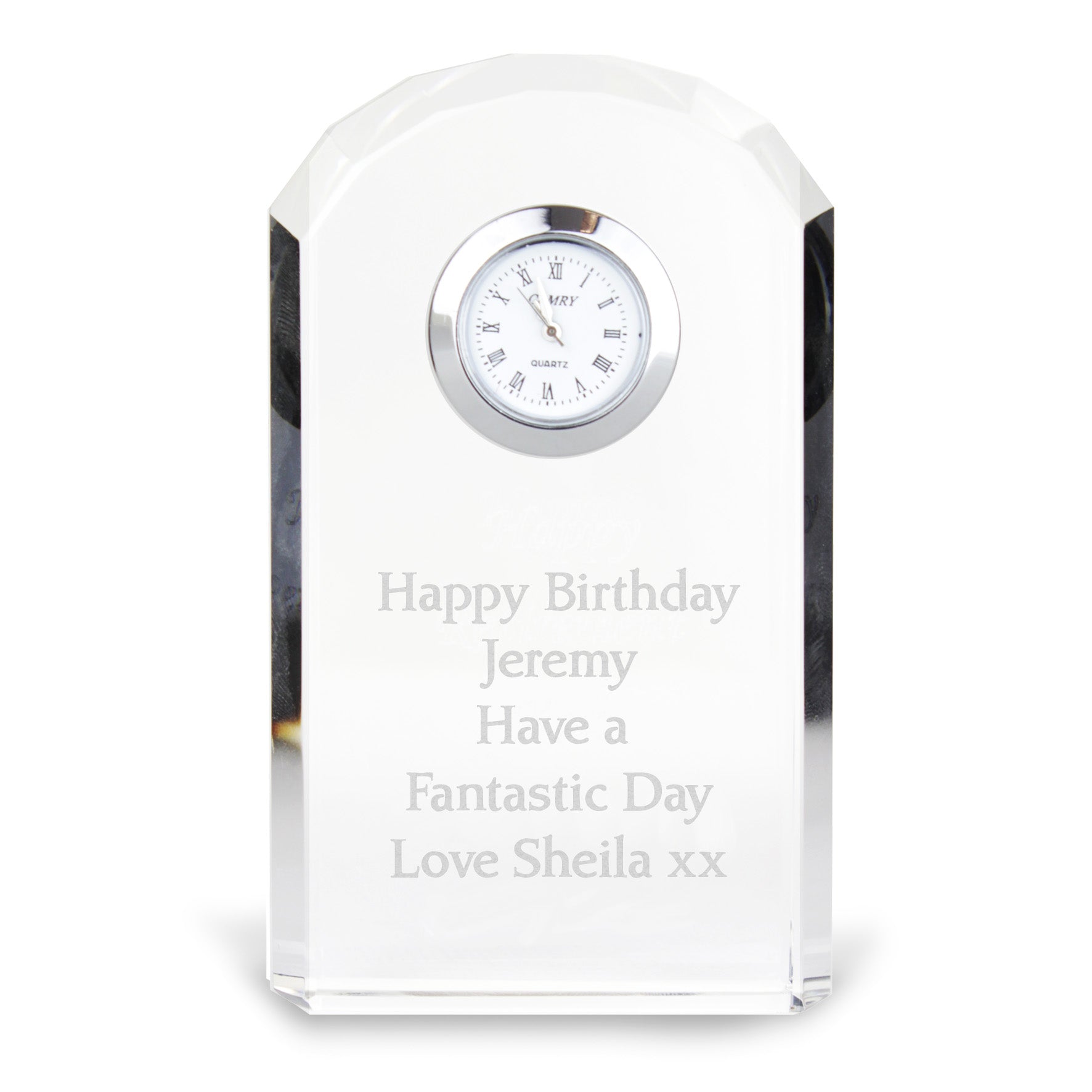 Personalised Crystal Clock | Inspired Creative Gifts | UK Supplier