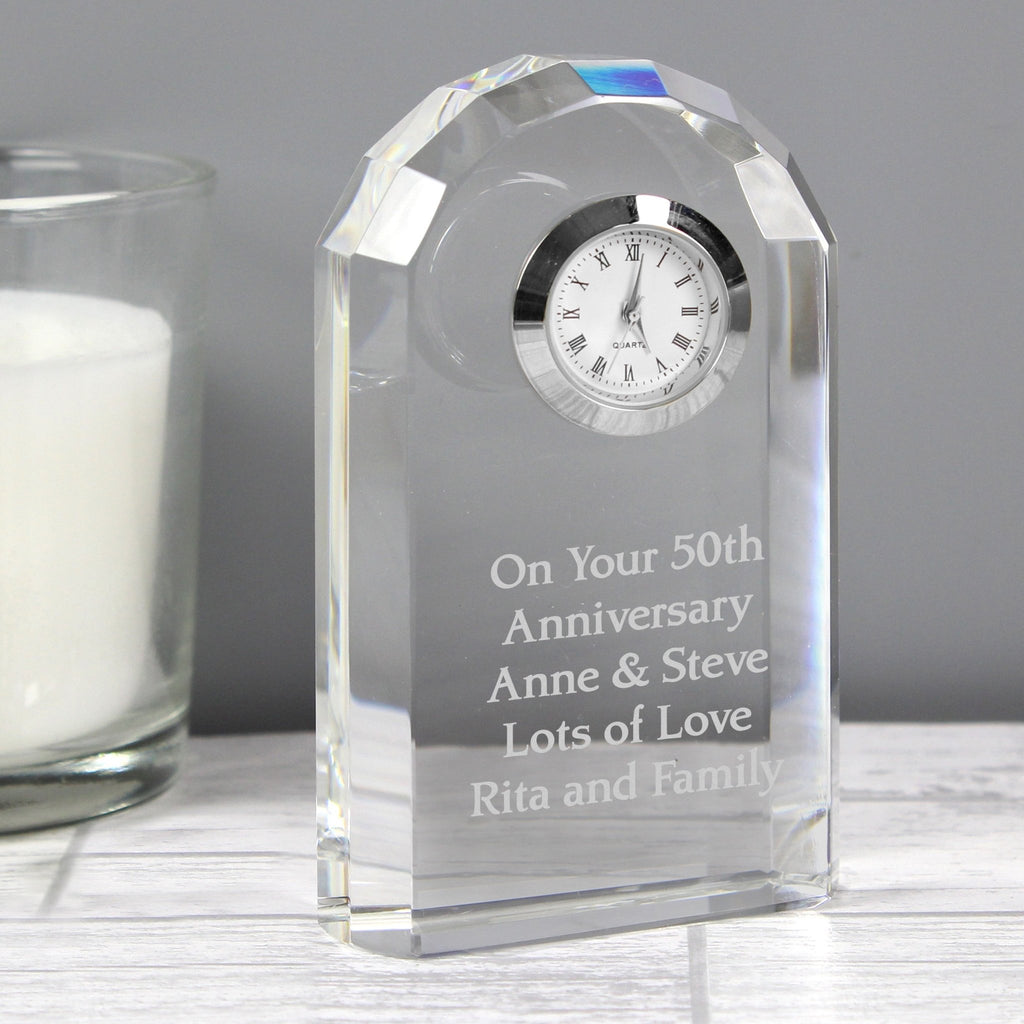 Personalised Crystal Clock | Inspired Creative Gifts | UK Supplier
