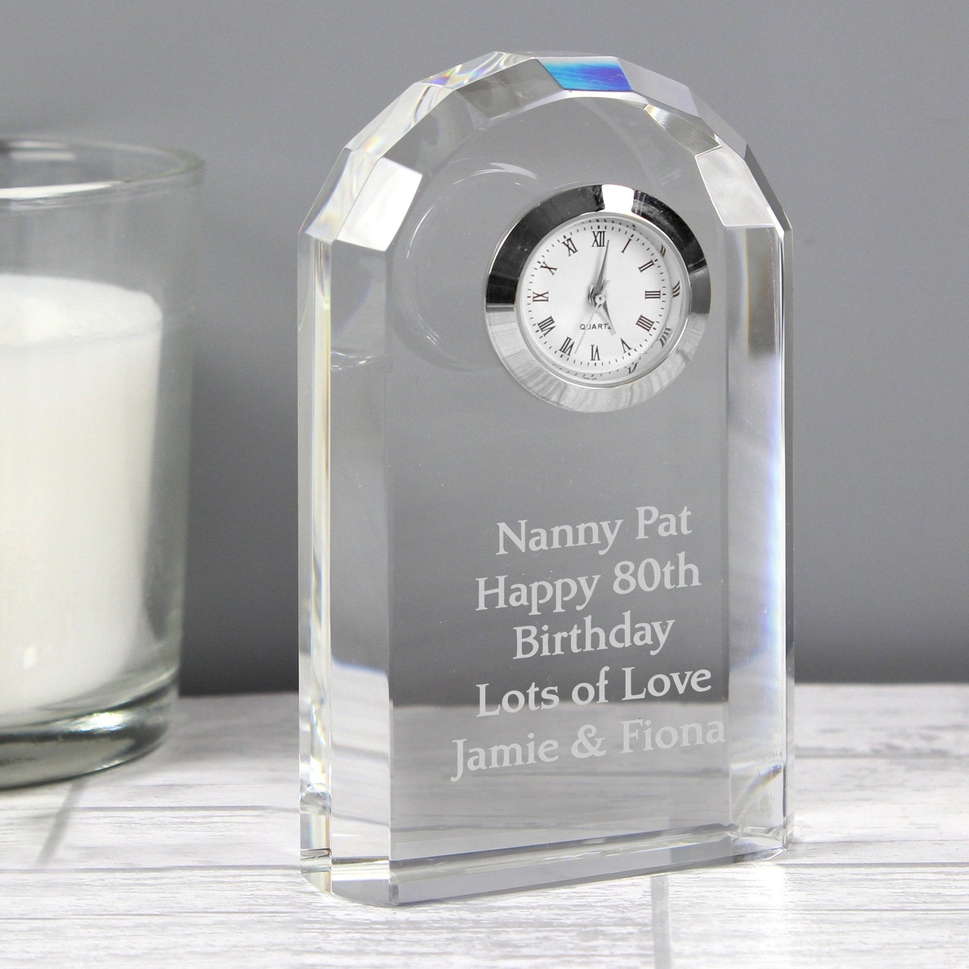 Personalised Crystal Clock | Inspired Creative Gifts | UK Supplier
