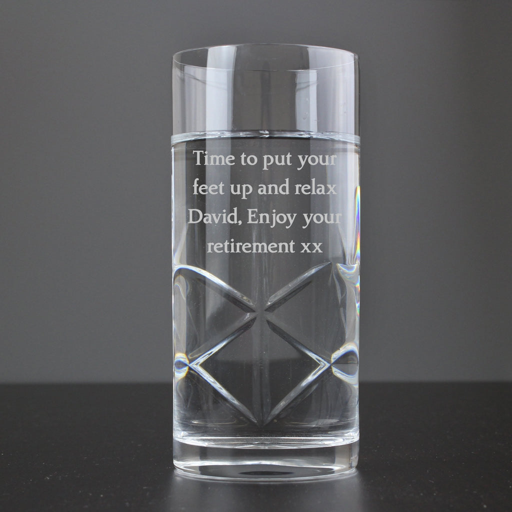 Personalised Cut Crystal Hi Ball Glass | Inspired Creative Gifts | UK Supplier