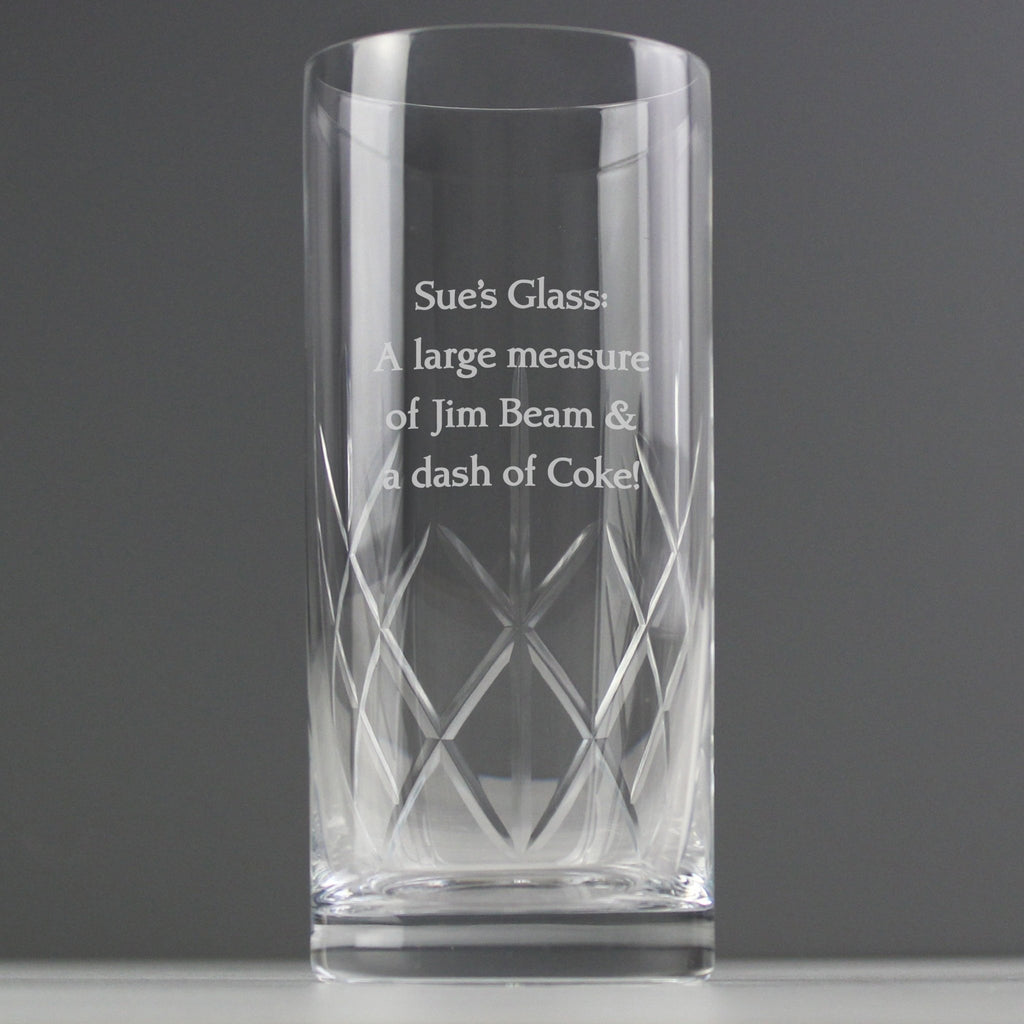 Personalised Cut Crystal Hi Ball Glass | Inspired Creative Gifts | UK Supplier