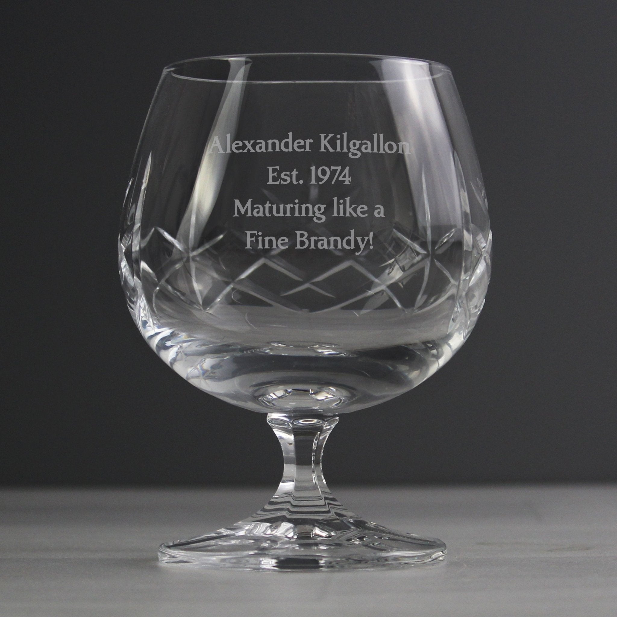 Personalised Cut Crystal Small Brandy Glass | Inspired Creative Gifts | UK Supplier