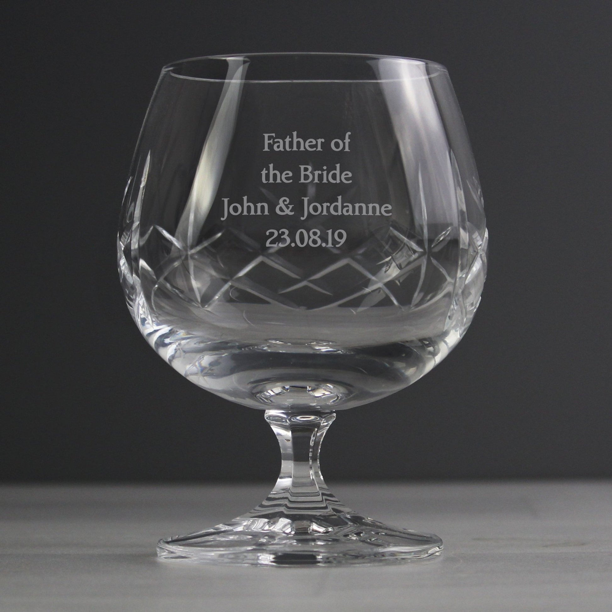 Personalised Cut Crystal Small Brandy Glass | Inspired Creative Gifts | UK Supplier