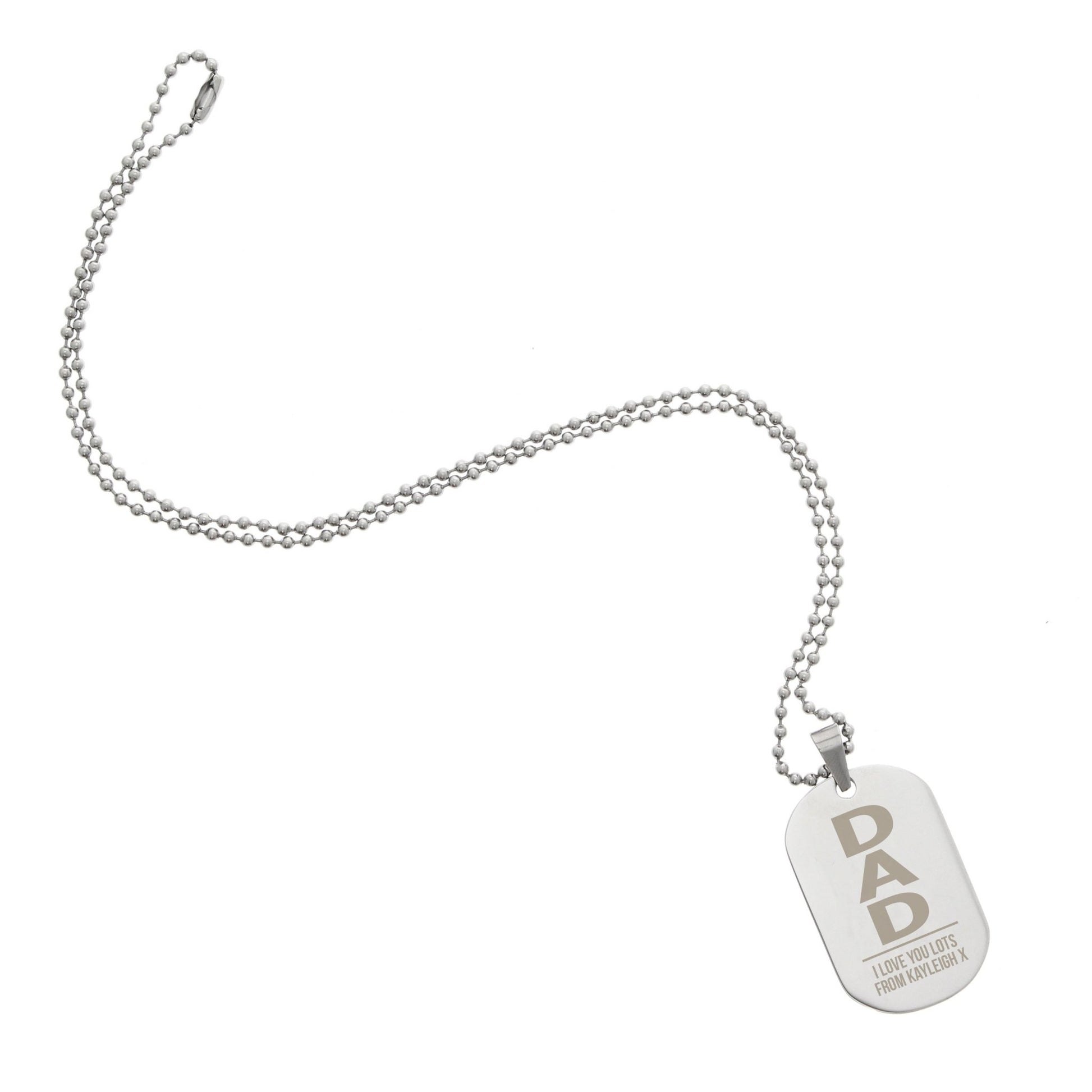 Personalised Dad Stainless Steel Dog Tag Necklace | Inspired Creative Gifts | UK Supplier