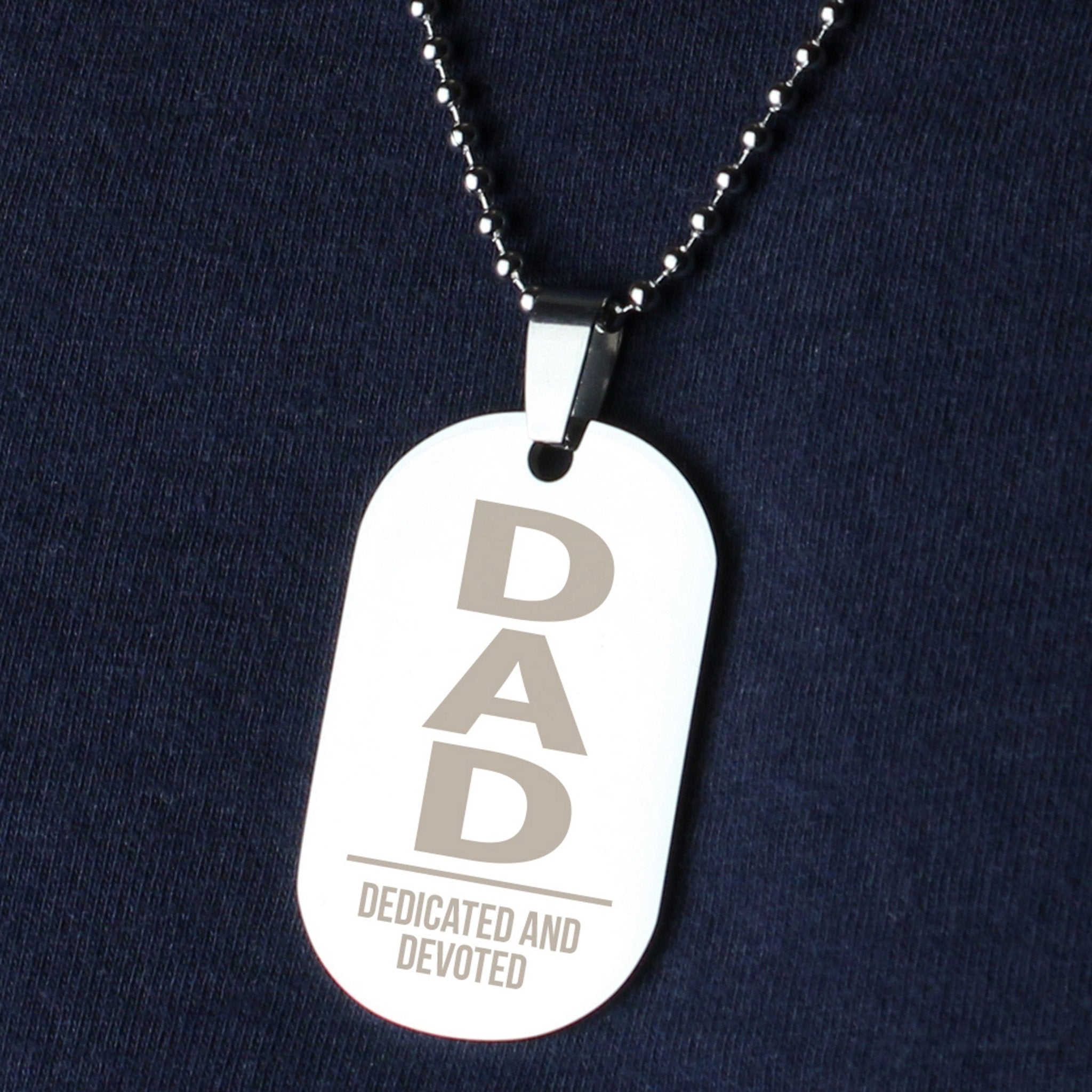 Personalised Dad Stainless Steel Dog Tag Necklace | Inspired Creative Gifts | UK Supplier