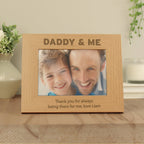 Personalised Daddy & Me 5x7 Landscape Oak Finish Photo Frame | Inspired Creative Gifts | UK Supplier