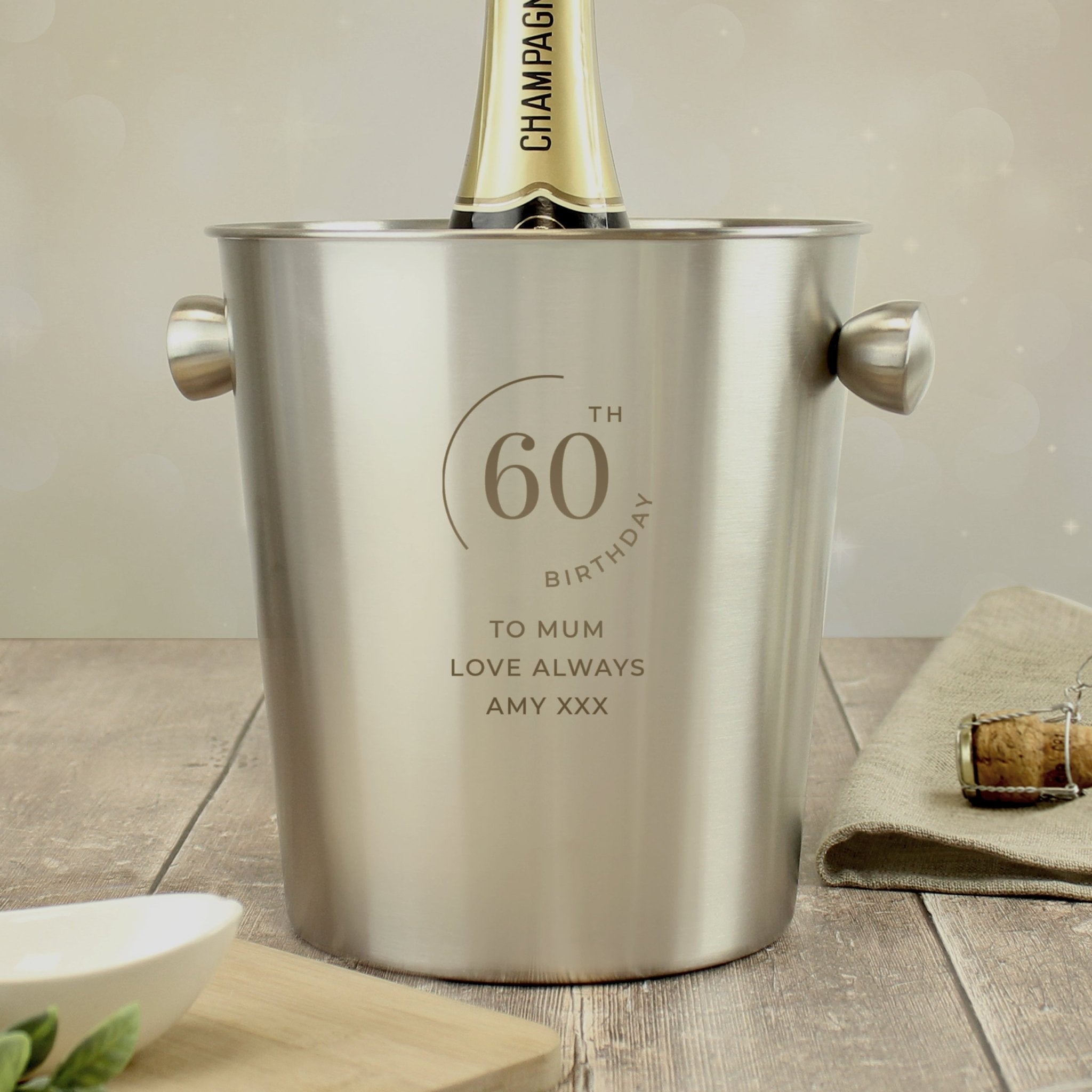Personalised Date Stainless Steel Ice Bucket | Inspired Creative Gifts | UK Supplier