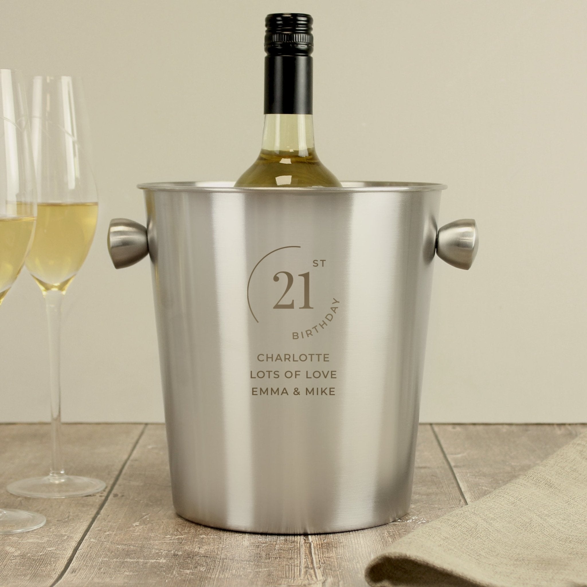 Personalised Date Stainless Steel Ice Bucket | Inspired Creative Gifts | UK Supplier