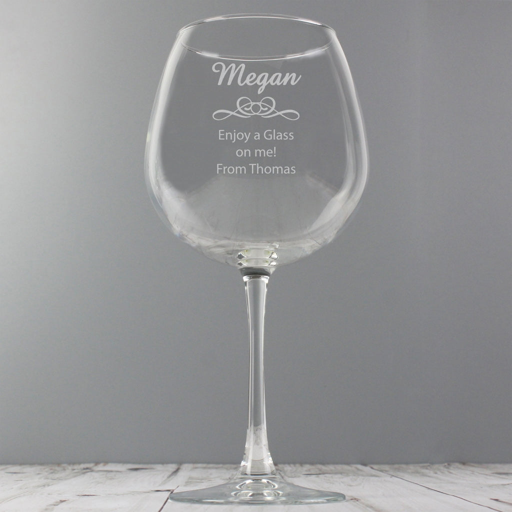 Personalised Decorative Bottle of Wine Glass | Inspired Creative Gifts | UK Supplier