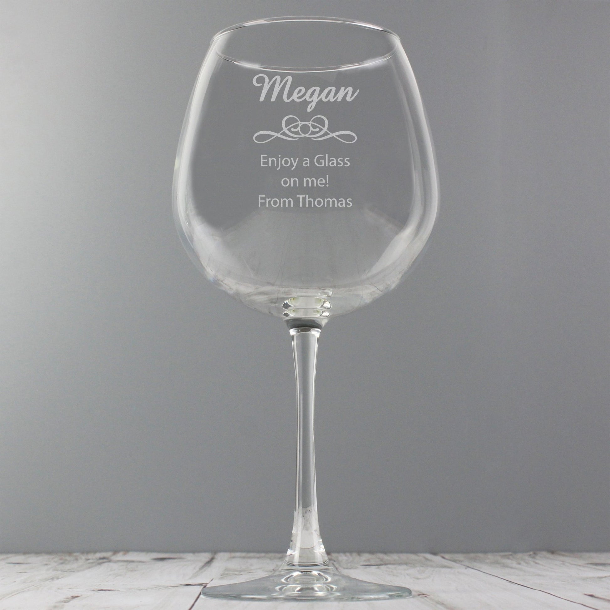 Personalised Decorative Bottle of Wine Glass | Inspired Creative Gifts | UK Supplier