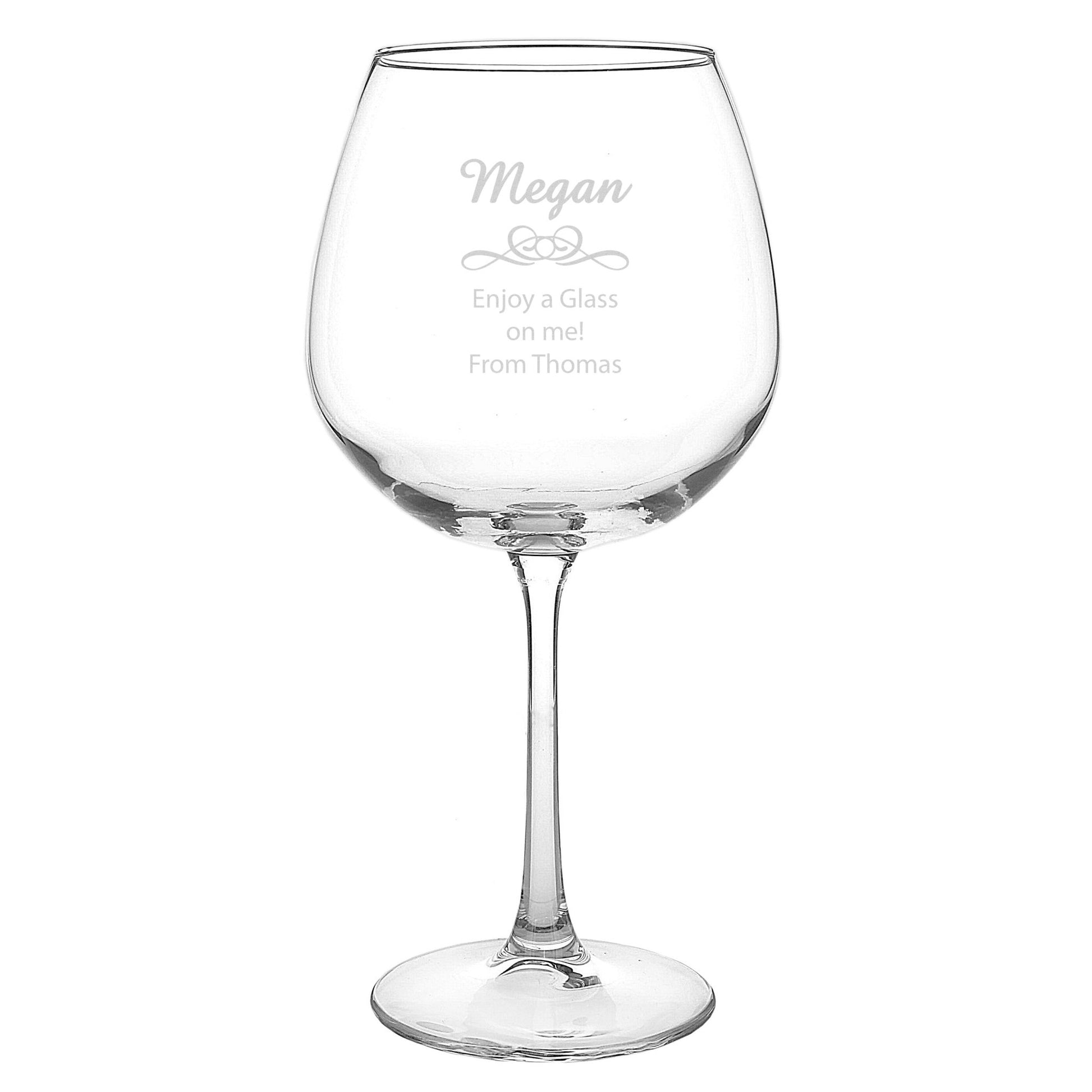 Personalised Decorative Bottle of Wine Glass | Inspired Creative Gifts | UK Supplier