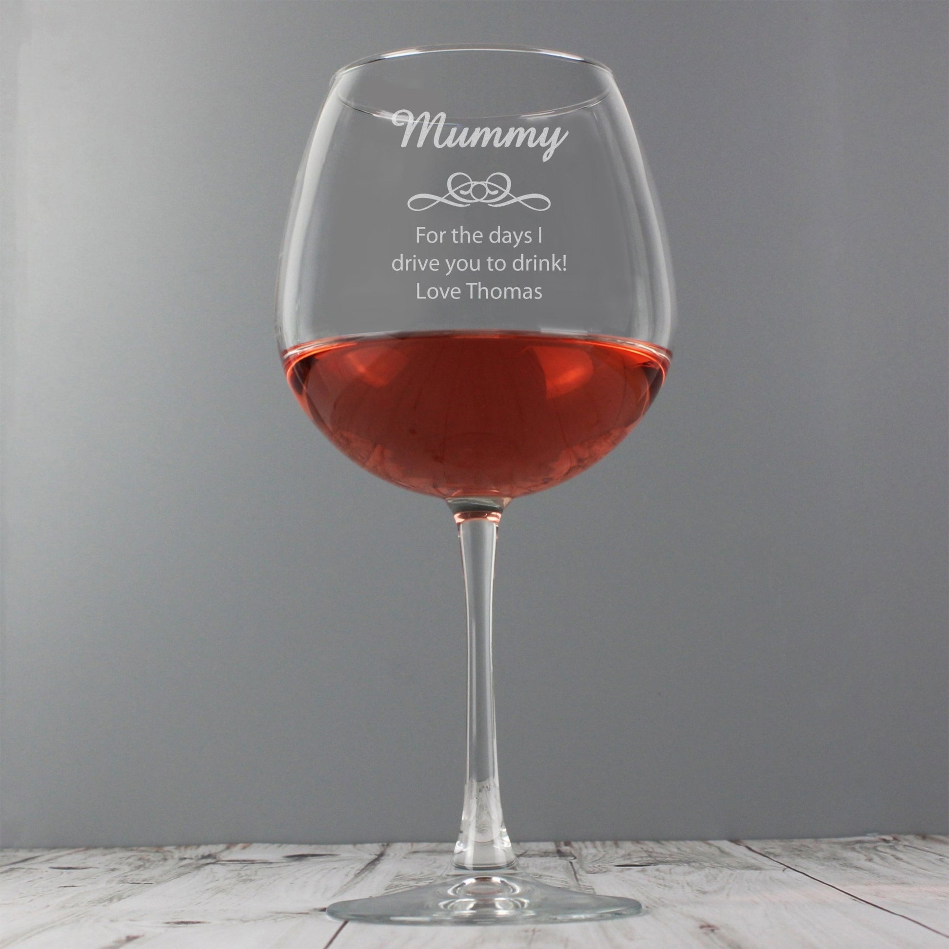 Personalised Decorative Bottle of Wine Glass | Inspired Creative Gifts | UK Supplier