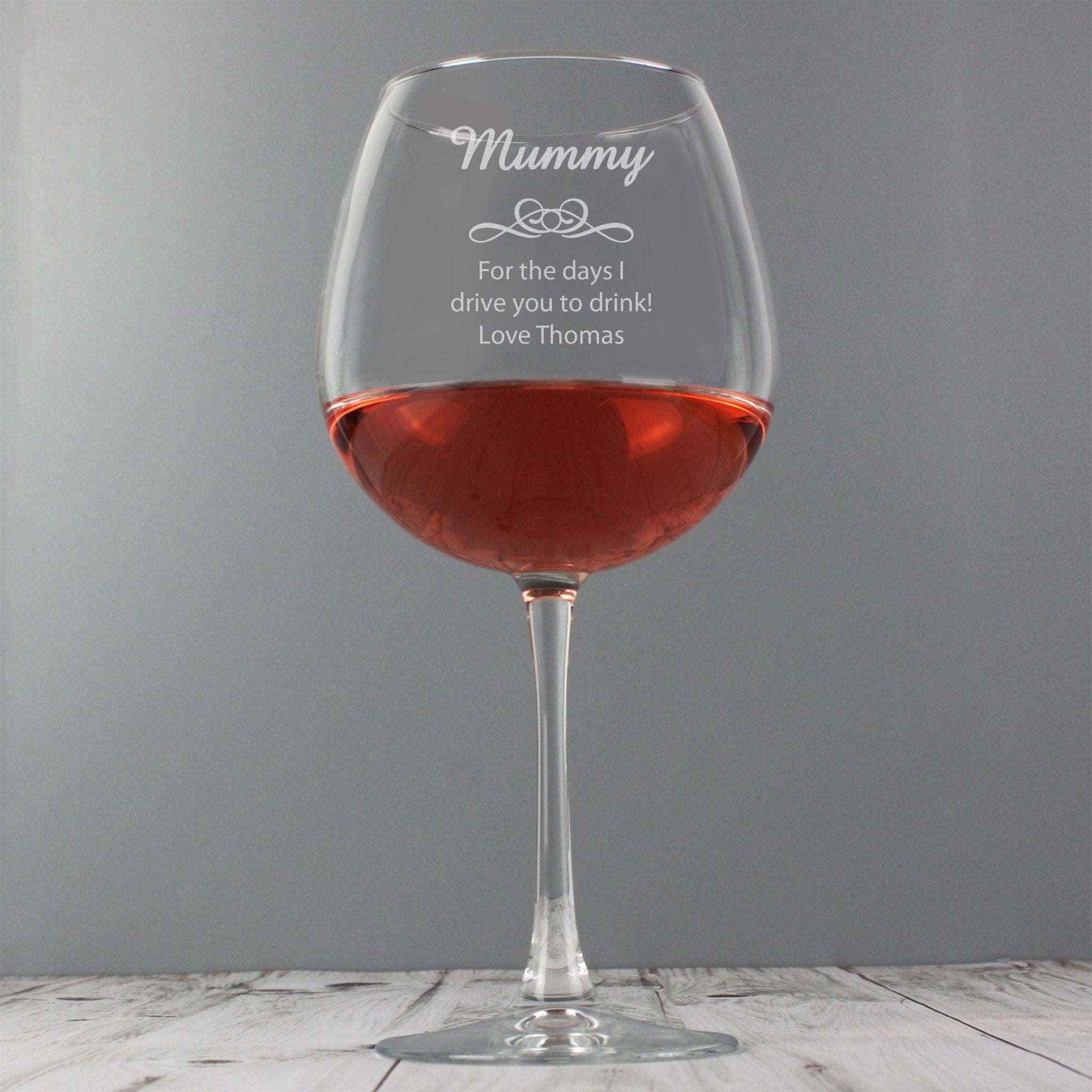 Personalised Decorative Bottle of Wine Glass | Inspired Creative Gifts | UK Supplier