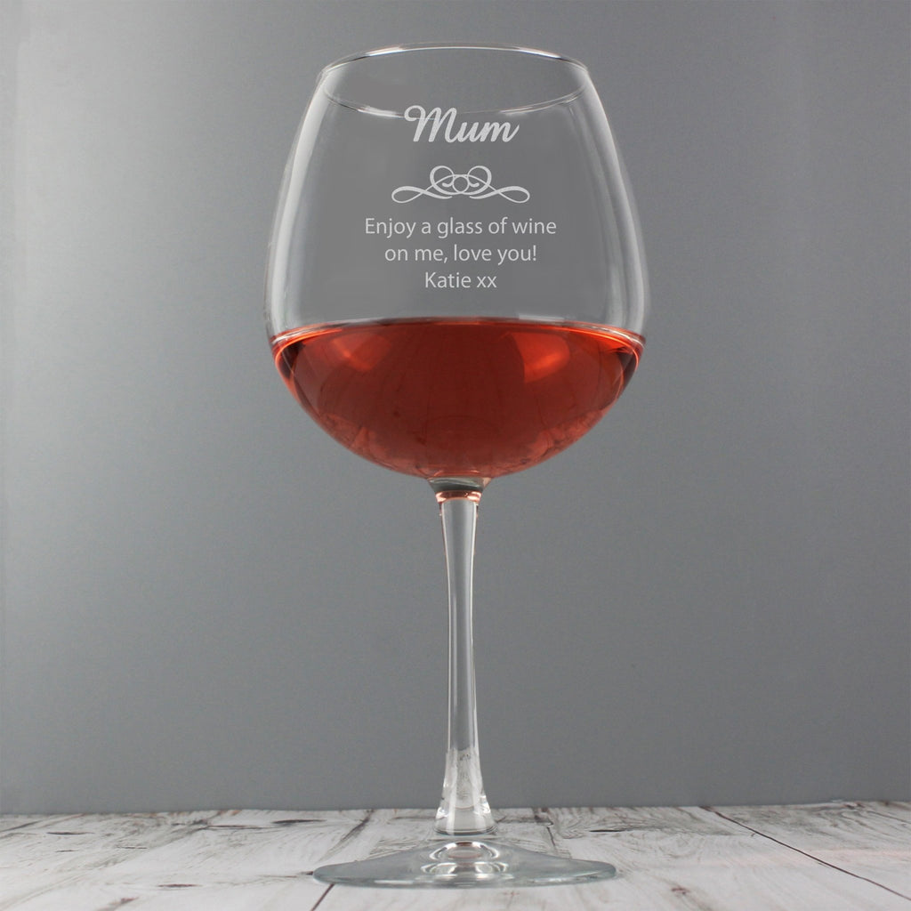 Personalised Decorative Bottle of Wine Glass | Inspired Creative Gifts | UK Supplier