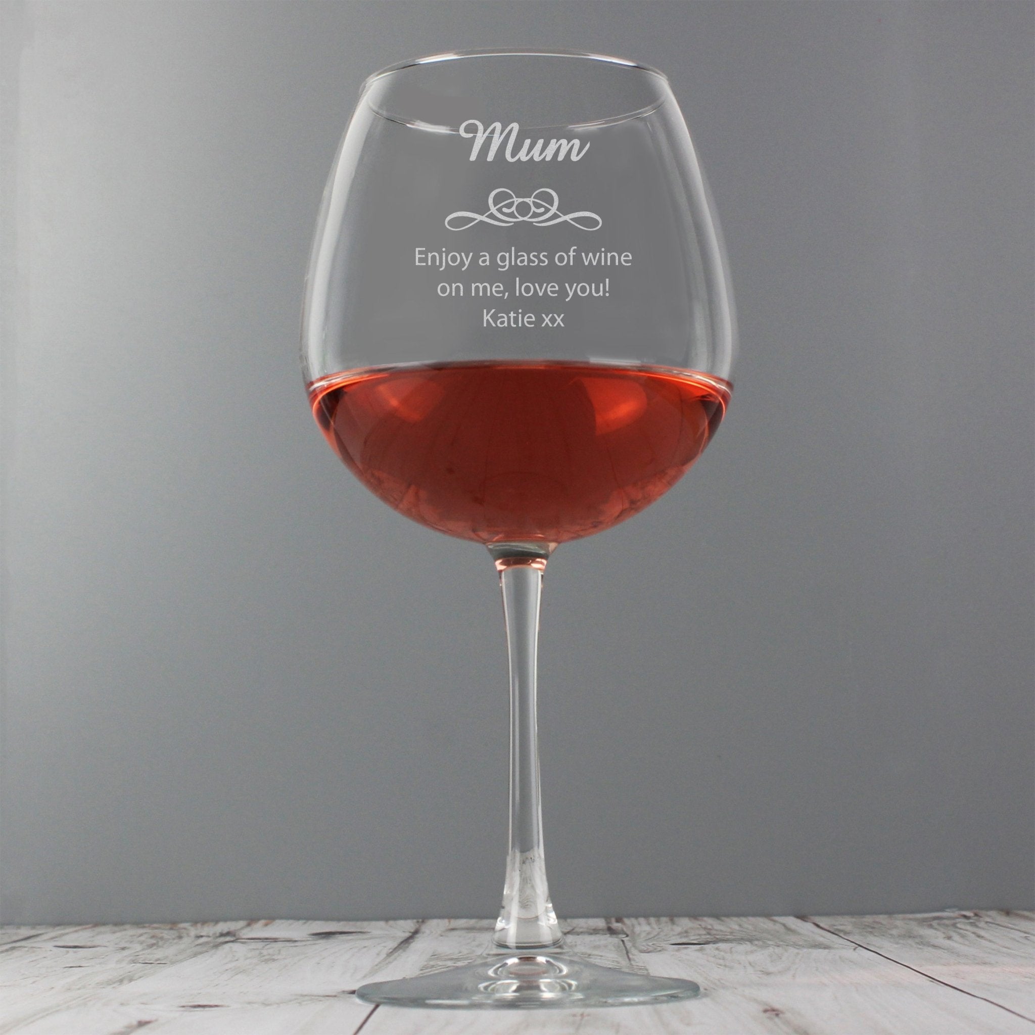 Personalised Decorative Bottle of Wine Glass | Inspired Creative Gifts | UK Supplier