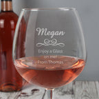 Personalised Decorative Bottle of Wine Glass | Inspired Creative Gifts | UK Supplier