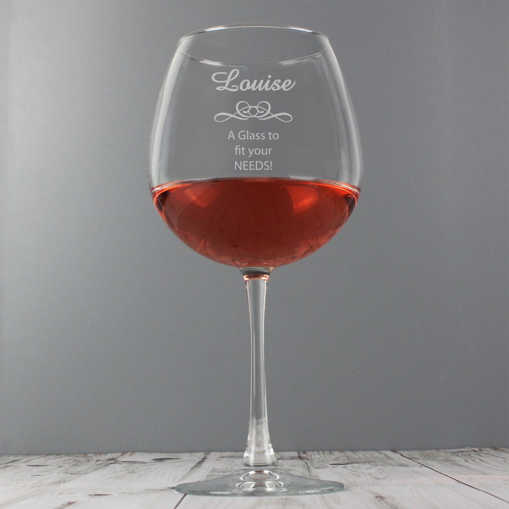 Personalised Decorative Bottle of Wine Glass | Inspired Creative Gifts | UK Supplier