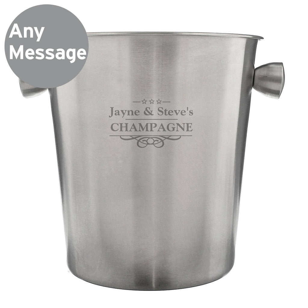 Personalised Decorative Stainless Steel Ice Bucket | Inspired Creative Gifts | UK Supplier