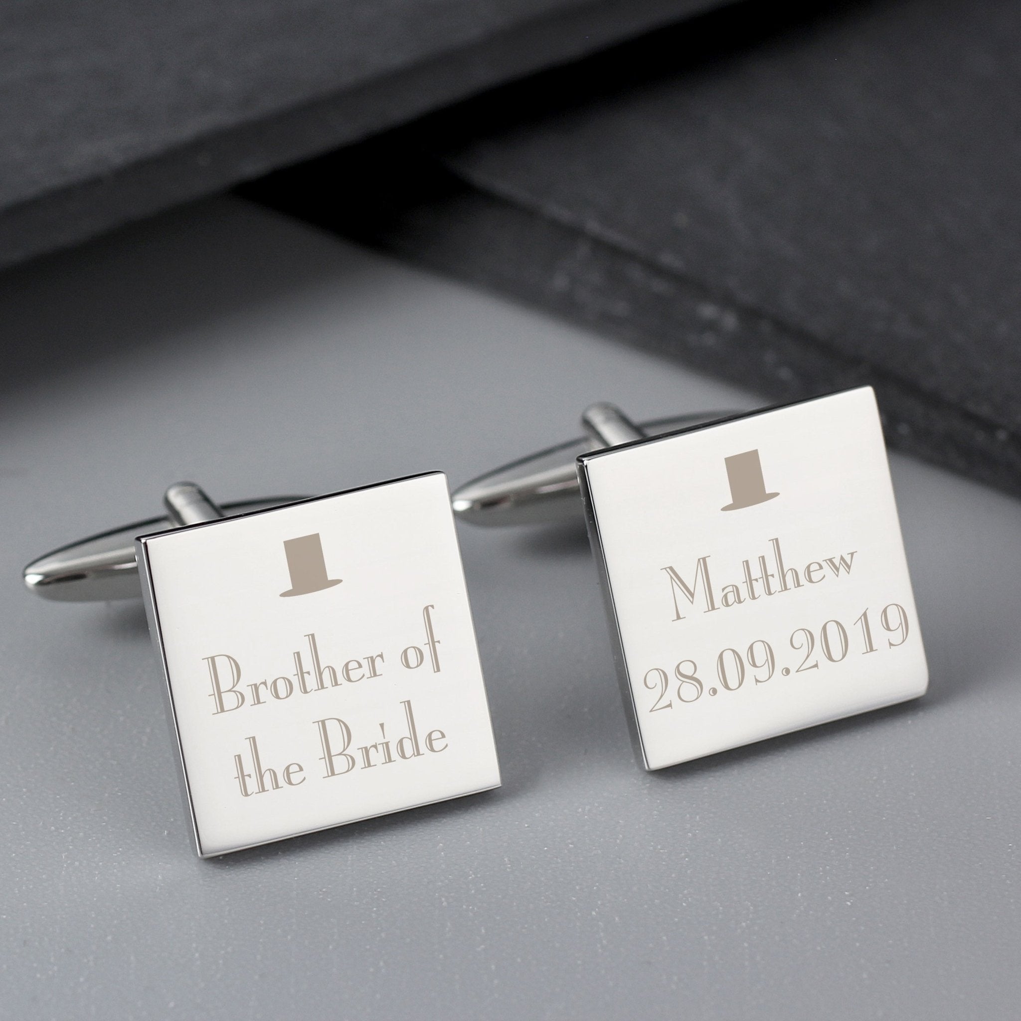Personalised Decorative Wedding Any Role Square Cufflinks | Inspired Creative Gifts | UK Supplier