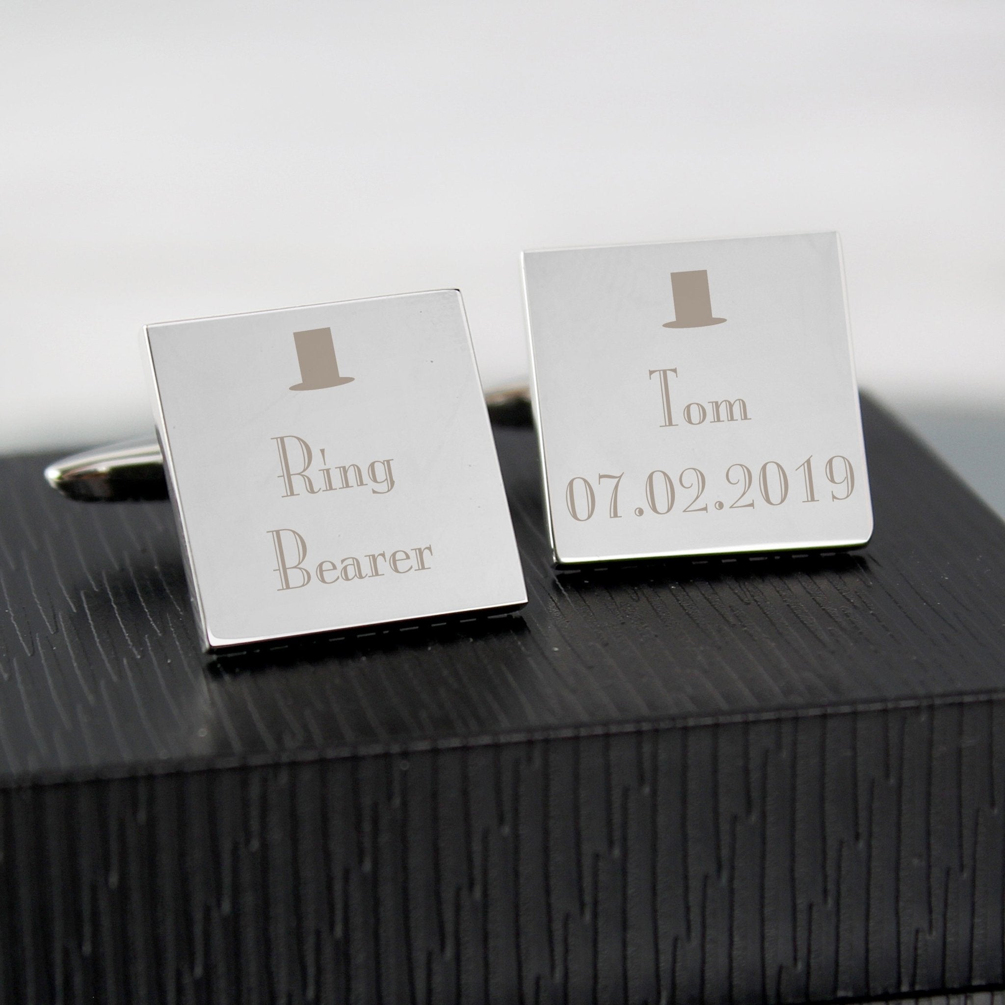 Personalised Decorative Wedding Any Role Square Cufflinks | Inspired Creative Gifts | UK Supplier