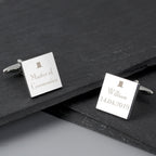 Personalised Decorative Wedding Any Role Square Cufflinks | Inspired Creative Gifts | UK Supplier