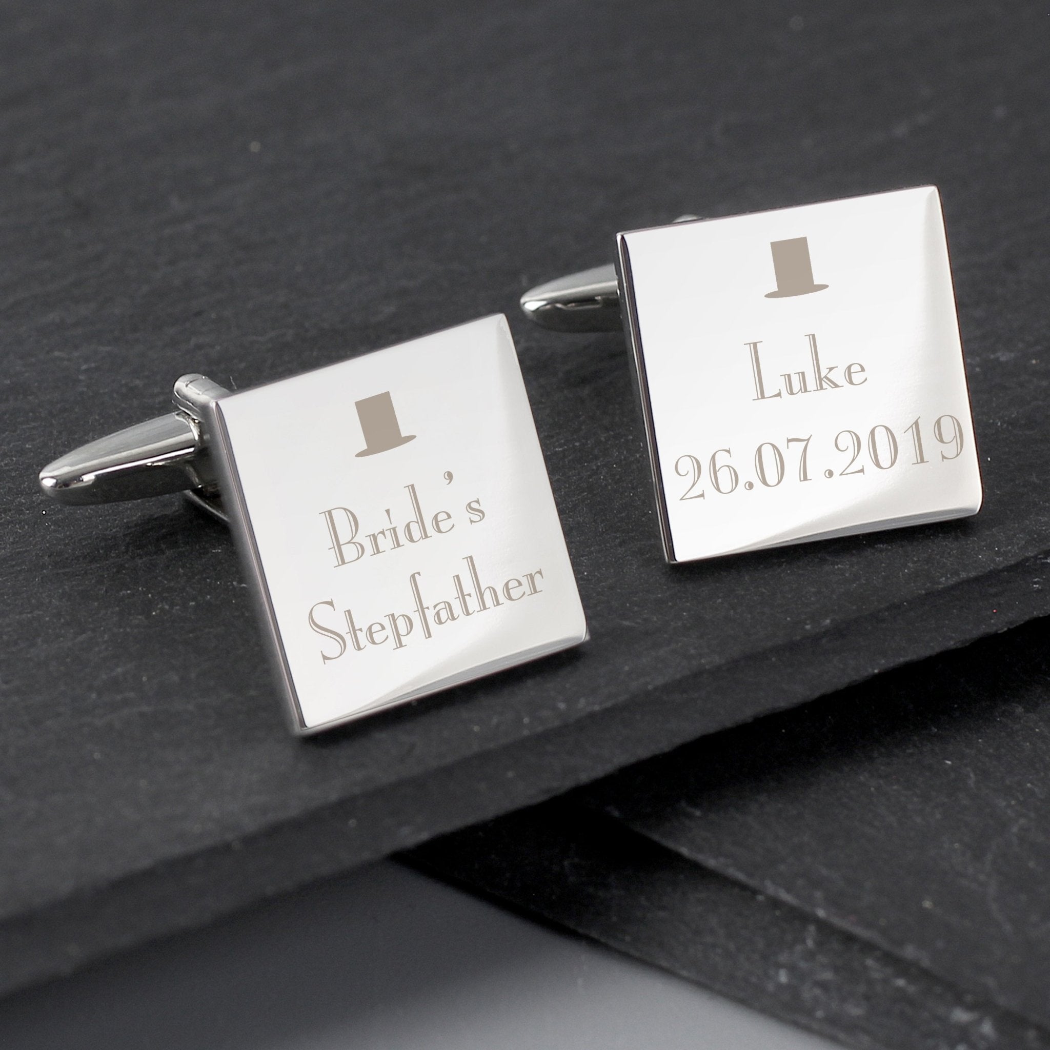 Personalised Decorative Wedding Any Role Square Cufflinks | Inspired Creative Gifts | UK Supplier