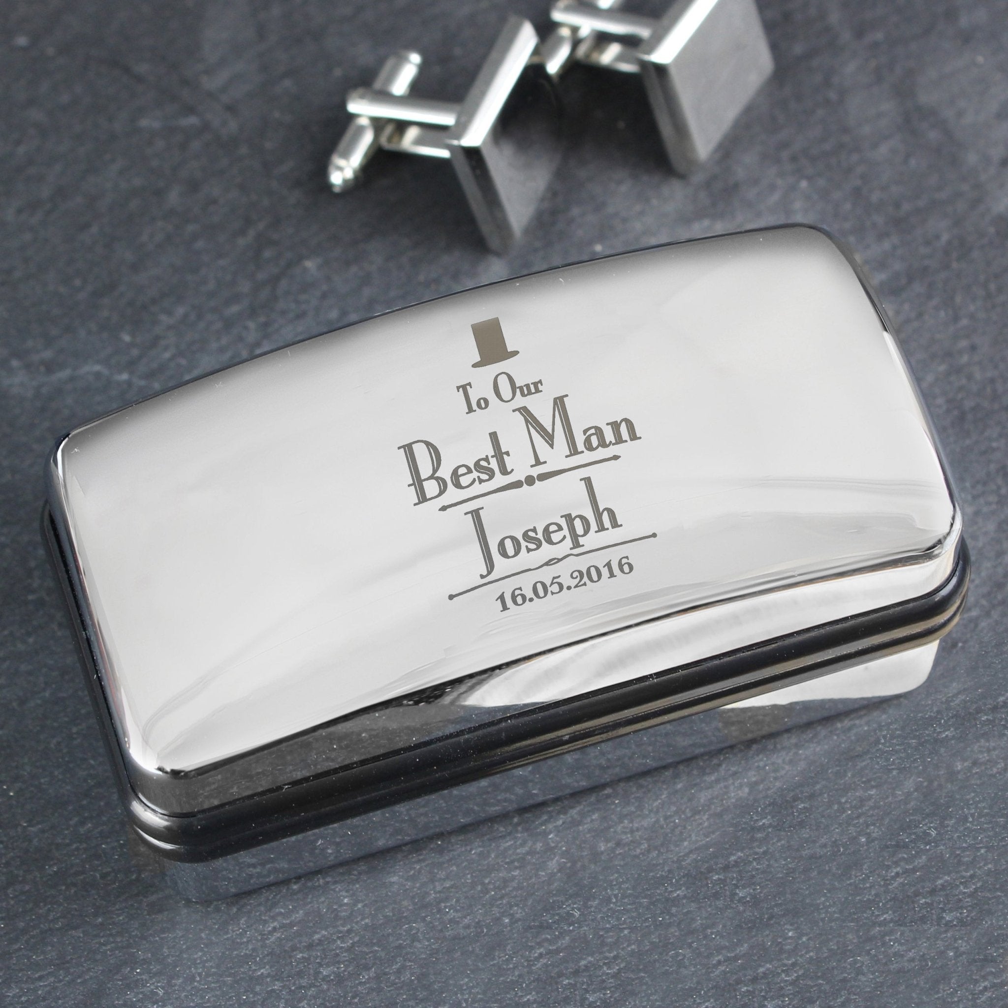 Personalised Decorative Wedding Best Man Cufflink Box | Inspired Creative Gifts | UK Supplier