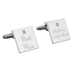 Personalised Decorative Wedding Best Man Square Cufflinks | Inspired Creative Gifts | UK Supplier